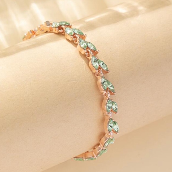 Peridot Leaf Tennis Bracelet - Picture 3 of 7